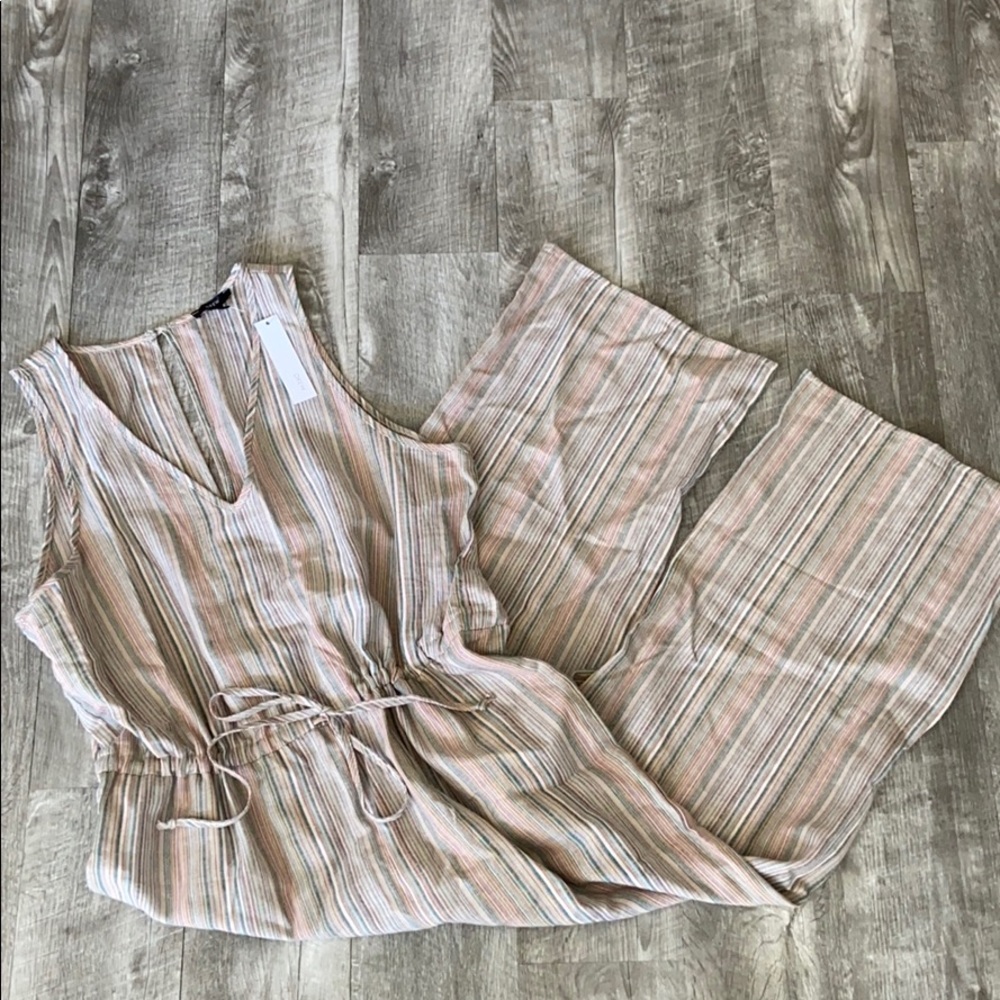 Drew by Anthropologie Linen Striped Jumpsuit - Picture 2 of 4